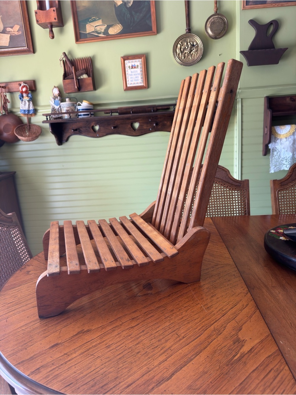 Vintage Folding Wooden Canoe Boat Seat Rustic Cabin &Lake House Decor - Picture 2 of 7